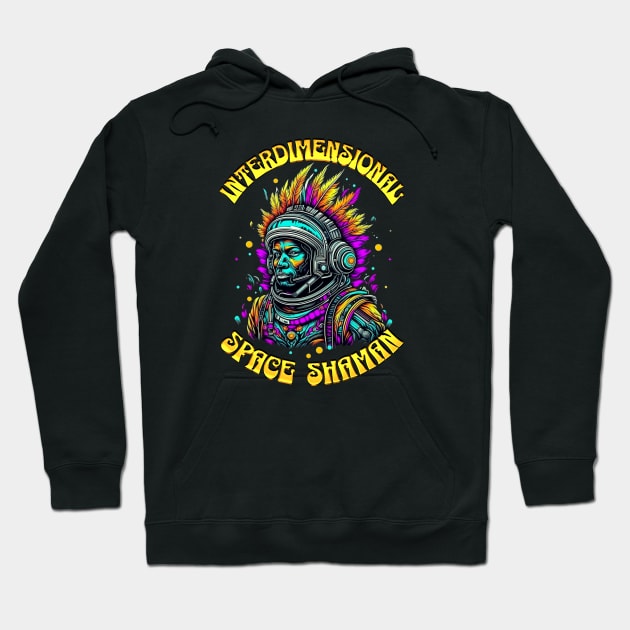 INTERDIMENSIONAL SPACE SHAMAN-gold Hoodie by Tripnotic